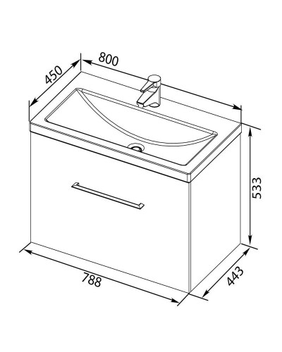 Тумба белый 78,8 см Aquanet Порто 00195731