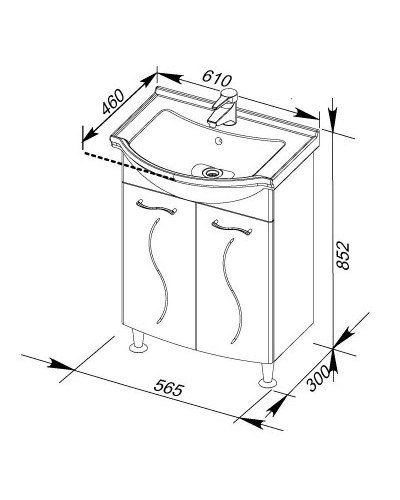 Тумба белый 56,5 см Aquanet Моника 00186769