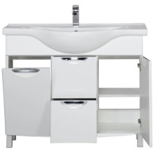 Тумба белый 100 см с бельевой корзиной Aquanet Асти 00178239