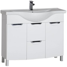 Тумба белый 100 см с бельевой корзиной Aquanet Асти 00178239