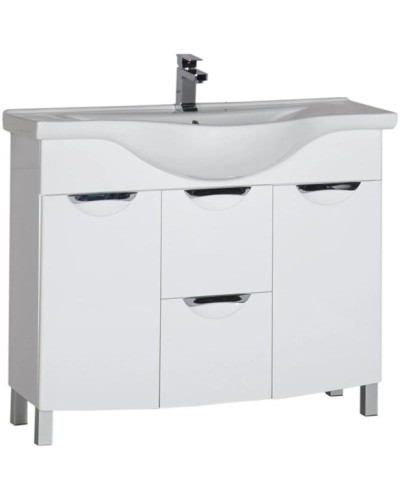 Тумба белый 100 см с бельевой корзиной Aquanet Асти 00178239