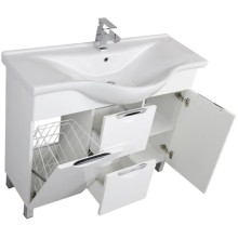 Тумба белый 100 см с бельевой корзиной Aquanet Асти 00178239