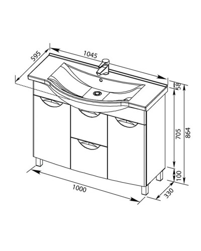 Тумба белый 100 см с бельевой корзиной Aquanet Асти 00178239