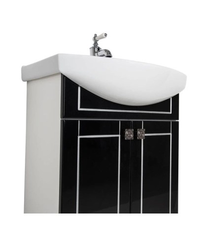 Тумба черный/патина серебро 55,4 см Aquanet Честер 00186102