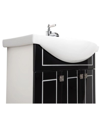 Тумба черный/патина серебро 69 см Aquanet Честер 00186101