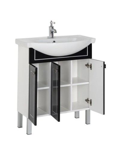 Тумба черный/патина серебро 69 см Aquanet Честер 00186101