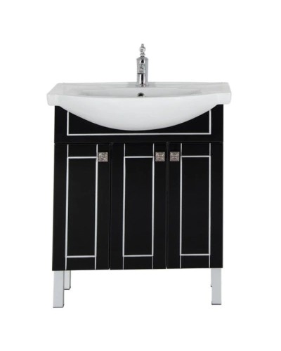 Тумба черный/патина серебро 69 см Aquanet Честер 00186101