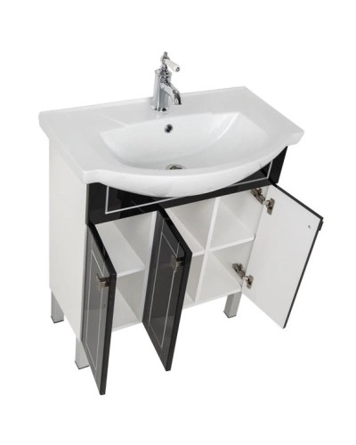 Тумба черный/патина серебро 69 см Aquanet Честер 00186101