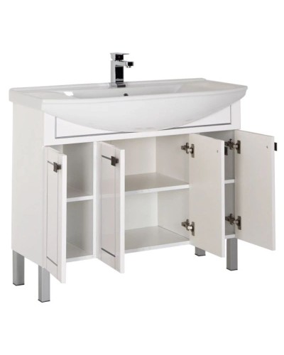 Тумба белый/патина серебро 102,5 см Aquanet Честер 00182630