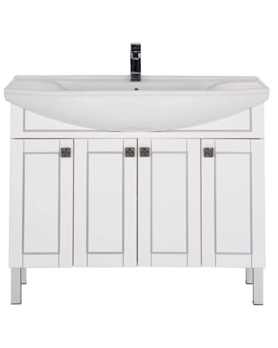 Тумба белый/патина серебро 102,5 см Aquanet Честер 00182630