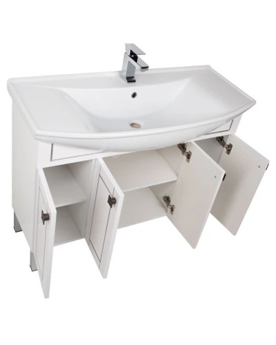 Тумба белый/патина серебро 102,5 см Aquanet Честер 00182630