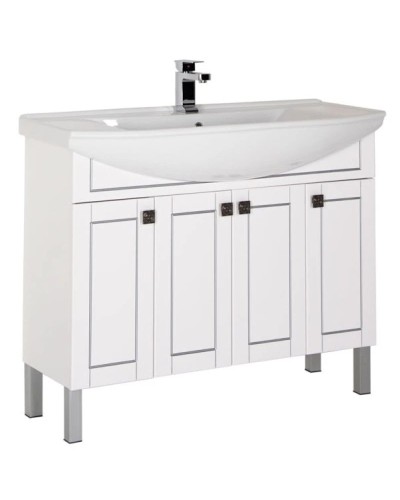 Тумба белый/патина серебро 102,5 см Aquanet Честер 00182630