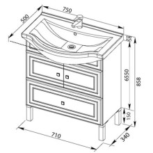 Тумба белый 71 см Aquanet Стайл 00181500