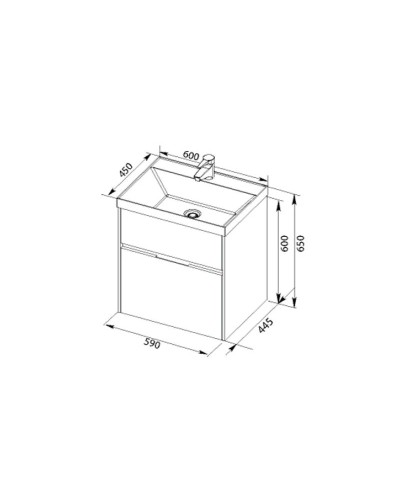 Тумба белый 59 см Aquanet Латина 00179934