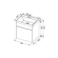 Тумба белый/бордо 59 см Aquanet Латина 00179936