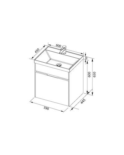 Тумба белый/бордо 59 см Aquanet Латина 00179936