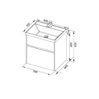 Тумба белый/бордо 59 см Aquanet Латина 00179938