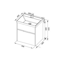 Тумба белый/бордо 59 см Aquanet Латина 00179938