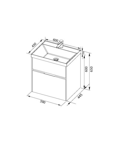 Тумба белый/бордо 59 см Aquanet Латина 00179938