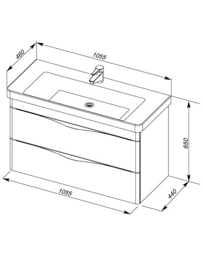 Тумба белый 105,5 см Aquanet Орлеан 00183083