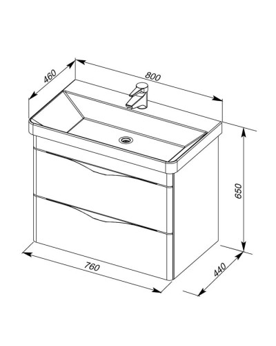Тумба белый 76 см Aquanet Орлеан 00183082