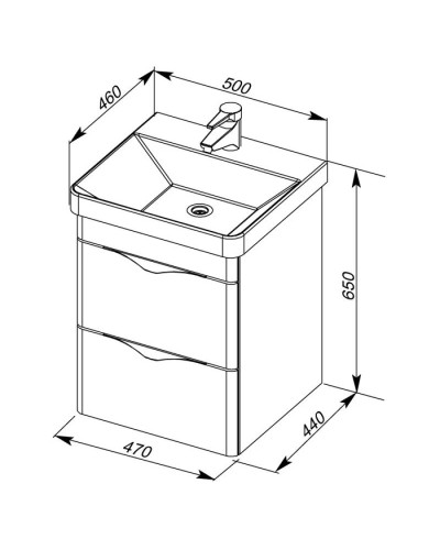 Тумба белый 47 см Aquanet Орлеан 00183080
