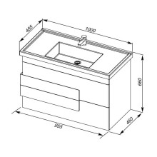 Тумба дуб кантри 95,5 см Aquanet Мадейра 00183072