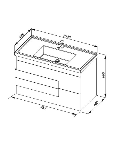 Тумба дуб кантри 95,5 см Aquanet Мадейра 00183072