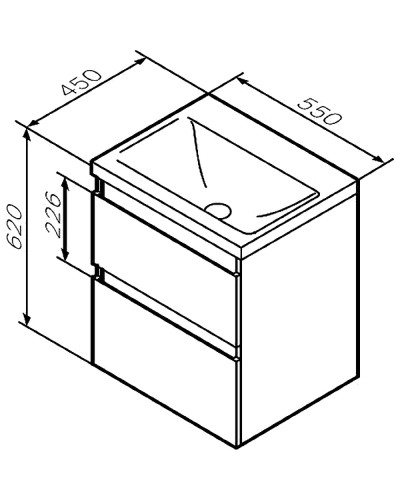 Тумба под раковину AM.PM X-Joy 55 M85AFHX0552WG подвесная Белый глянец