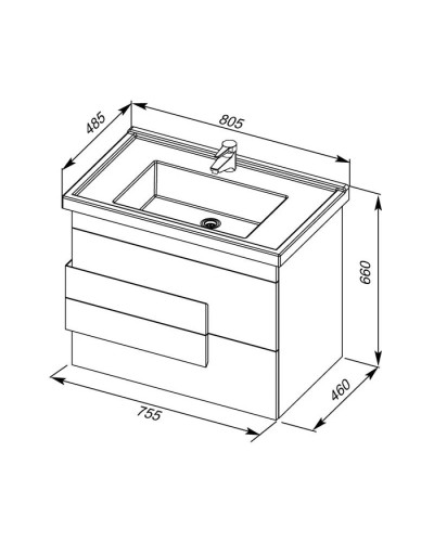 Тумба дуб кантри 75,5 см Aquanet Мадейра 00183071