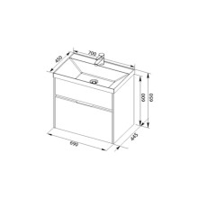 Тумба белый 69 см Aquanet Латина 00180032