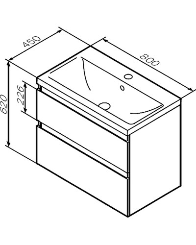 Тумба под раковину AM.PM X-Joy 80 M85AFHX0802WG подвесная Белый глянец