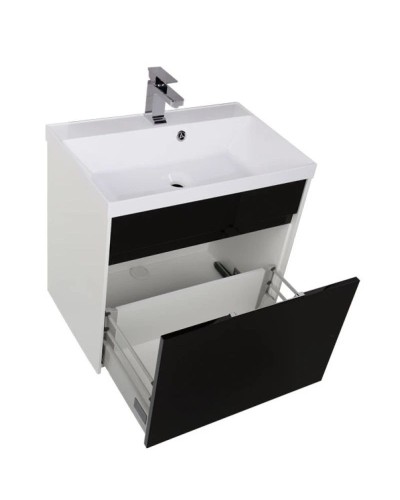 Тумба белый/черный 69 см Aquanet Латина 00180001