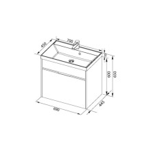 Тумба белый/черный 69 см Aquanet Латина 00180001