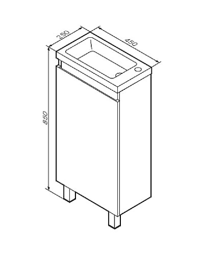 Тумба под раковину AM.PM X-Joy 45 M85AFSX0451WG Белый глянец