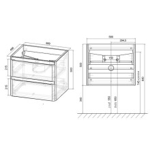 Тумба под раковину Vincea Vico VMC-2V600GW подвесная G.White