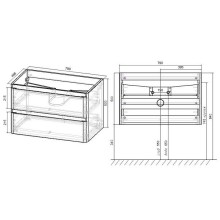 Тумба под раковину Vincea Vico VMC-2V800GW подвесная G.White