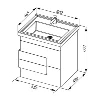 Тумба дуб кантри 55,5 см Aquanet Мадейра 00183069