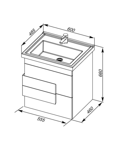 Тумба дуб кантри 55,5 см Aquanet Мадейра 00183069