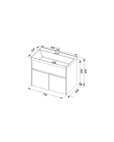 Тумба белый 79 см Aquanet Латина 00179638