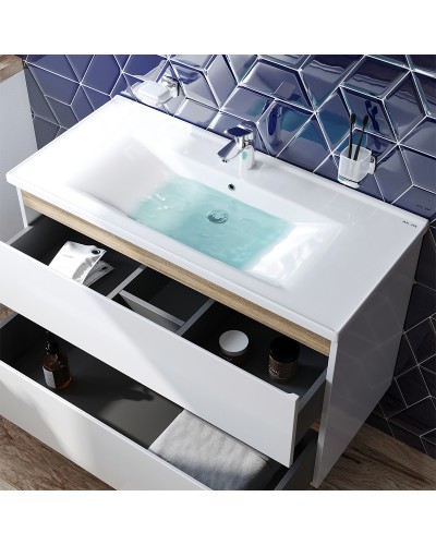 Тумба под раковину AM.PM X-Joy 100 M85AFHX1002WG подвесная Белый глянец