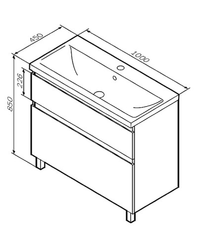 Тумба под раковину AM.PM X-Joy 100 M85AFSX1002WG Белый глянец