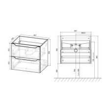 Тумба под раковину Vincea Norma VMC-2N600RW подвесная R.Wood