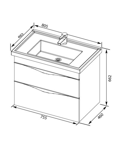 Тумба капучино 75,5 см Aquanet Эвора 00183997
