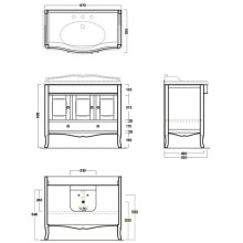 Тумба белый глянец 97 см Simas Arcade ARMC105 bi/cr