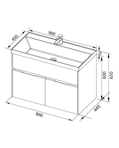 Тумба белый 89 см Aquanet Латина 00179449