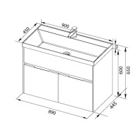 Тумба белый/бордо 89 см Aquanet Латина 00179932