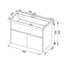 Тумба белый/бордо 89 см Aquanet Латина 00179932