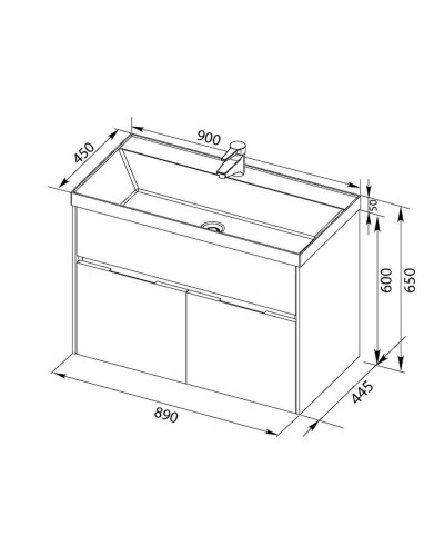 Тумба белый/бордо 89 см Aquanet Латина 00179932