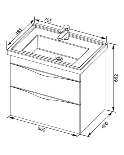 Тумба бежевый 66 см Aquanet Эвора 00184021